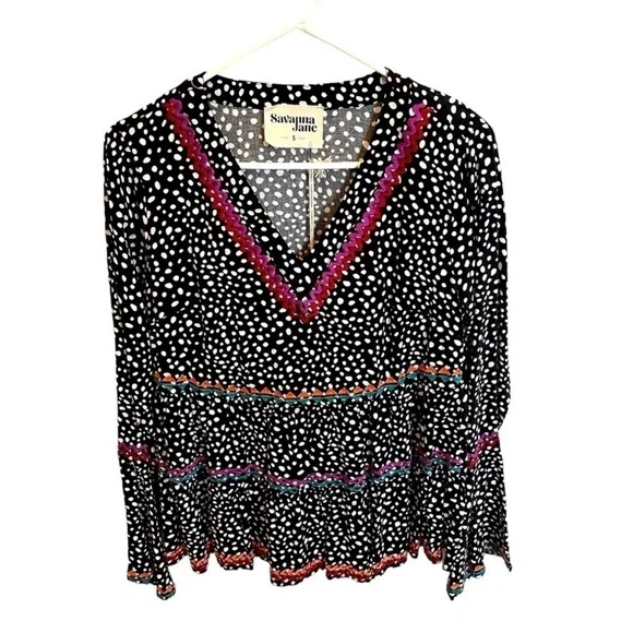 Savanna Jane Polka Dotted Top - Picture 1 of 4